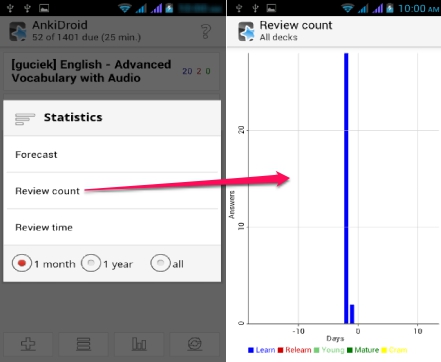 AnkiDroid- view statistics