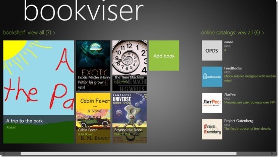 Bookviser - home screen