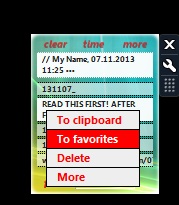 Clipboard Manager- main gadget