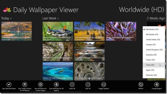 Daily Wallpaper Viewer - changing region