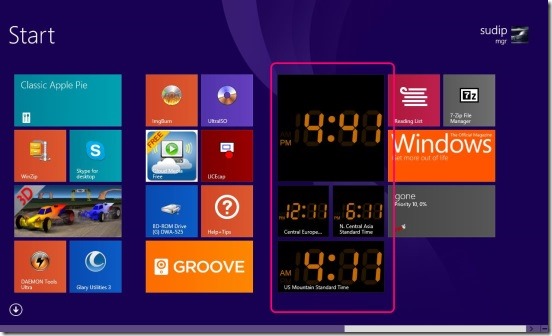 Digital Live Tile Clock - clocks live tile at start screen