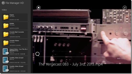 File Manager HD - integration with inbuilt Windows 8 video app