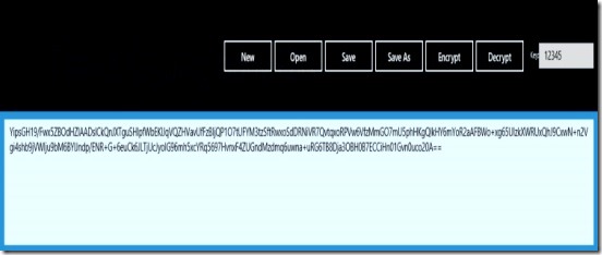 Frank’s Cryptography Pad - encrypted text