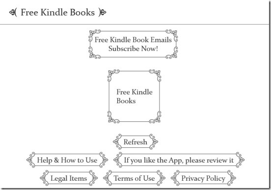 Free Kindle Books - main screen