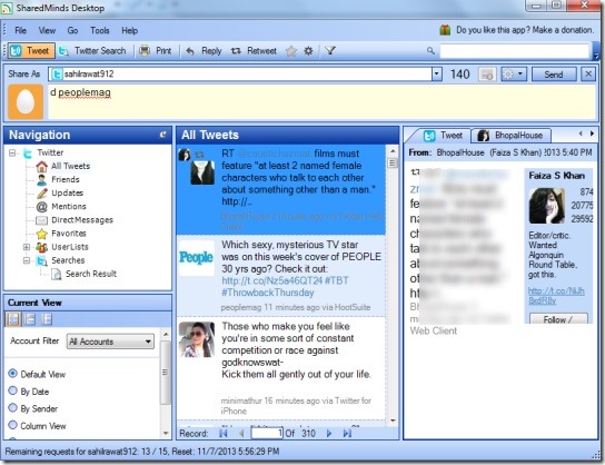 SharedMinds Desktop- interface