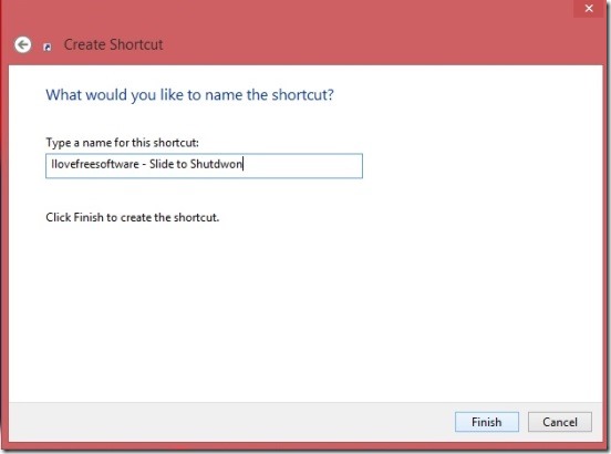 Slide To Shutdown - giving shortcut name