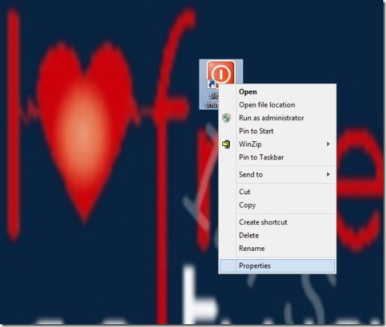 Slide To Shutdown - opening shortcut properties