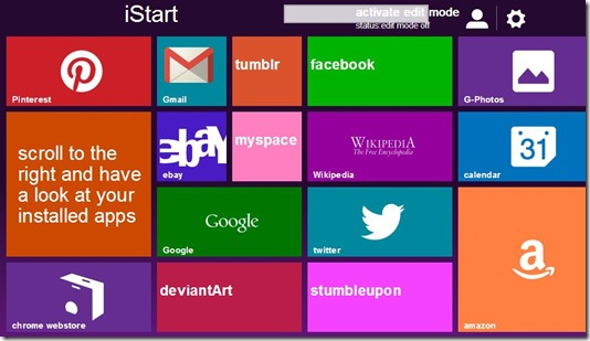 iStart Metro-style Interface