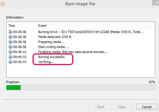 AnyBurn- verifying data