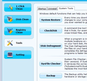 EasyPC Cleaner- access system tools