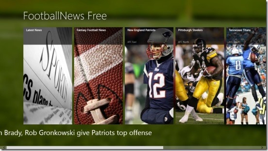 FootballNews Free - main screen