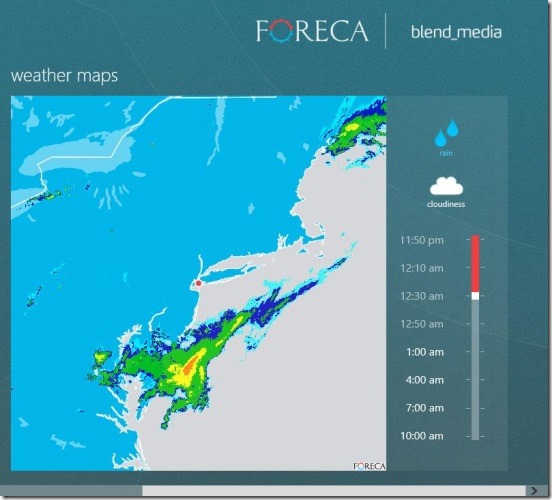 Foreca Weather - rain map