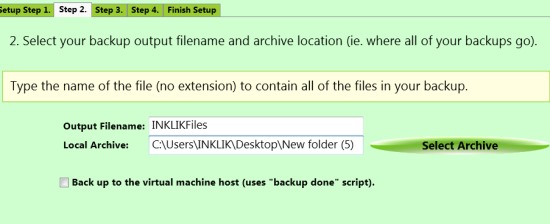 GoPC Backup- select backup location