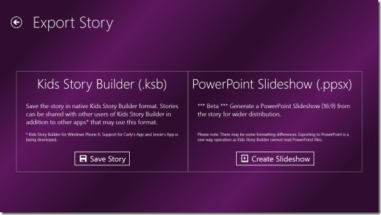 Kids Story Builder - saving story