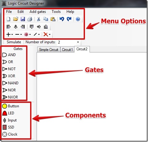 Logic Circuit Designer - Interface