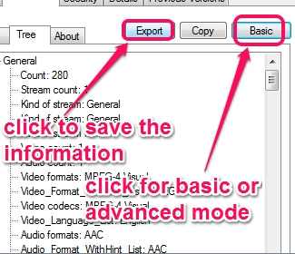 MediaTab- export the media file information