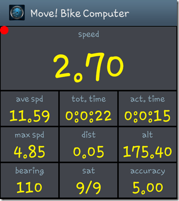 Move Bike Computer interface