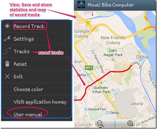 Move bike computer map