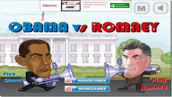 Obama VS Romney - main screen