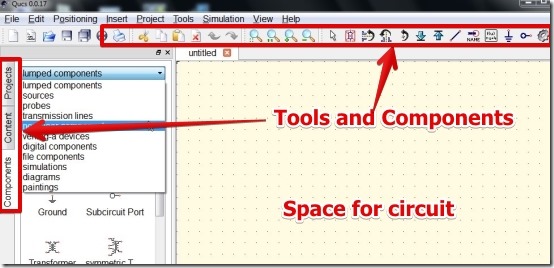 Qucs (Quite Universal Circuit Simulator) - User Interface