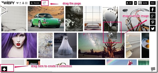 Twibfy-online photo sharing-drag and drop