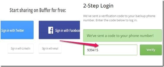 Two step authentication in buffer