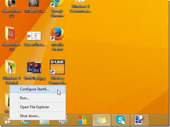 Windows 8 Customization - opening Start8 configuration