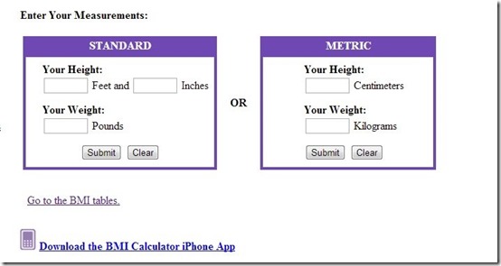 Calculate Your Body Mass Index-BMI calculators-home page