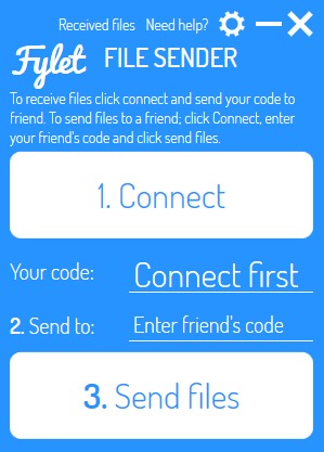 Fylet File Sender- connect button