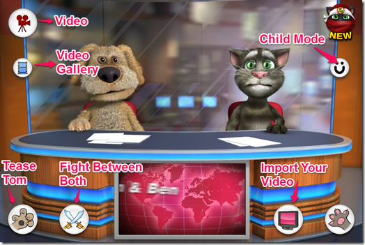 Talking Tom and Ben News App Window