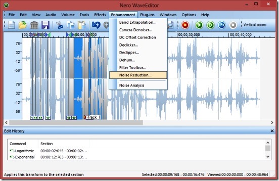 Nero WaveEditor - powerful sound editing freeware