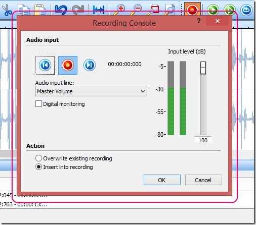 Nero WaveEditor - sound recording