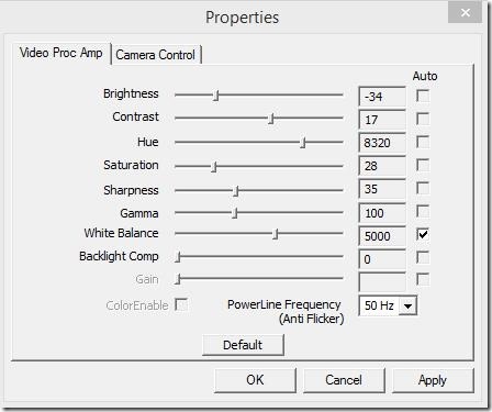 SGS VideoCapture Free - webcam settings