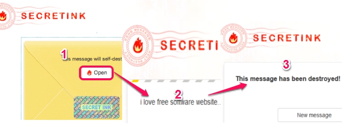 SecretInk- self destructing message