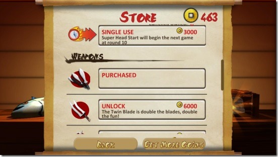 SushiChop - unlockables in store