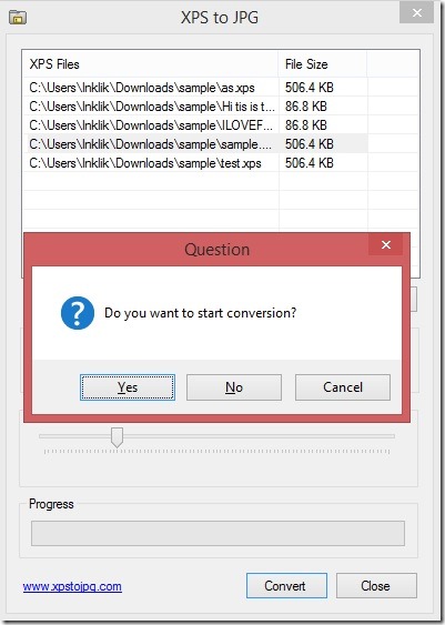 XPS to JPG - converting