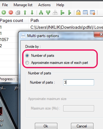 divide a pdf file