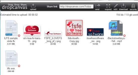 dropcanvas- share large files online