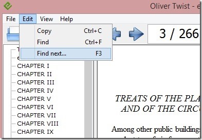 Free ePub Reader - Edit menu