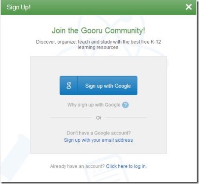 Goorulearning.org - signup