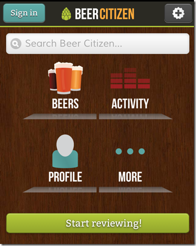 Beer Citizen Home Screen