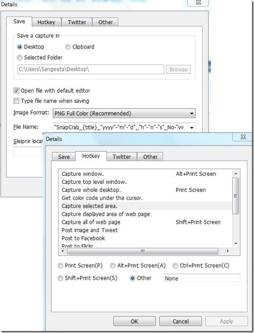 SnapCrab-Details-Save & Hotkey