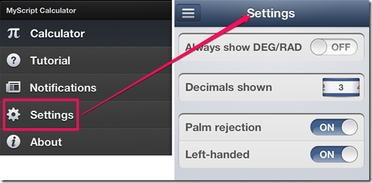 Calculator App Settings