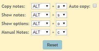 auto notes hotkeys