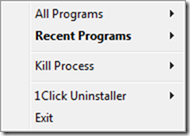 1 Click Uninstaller-main screen