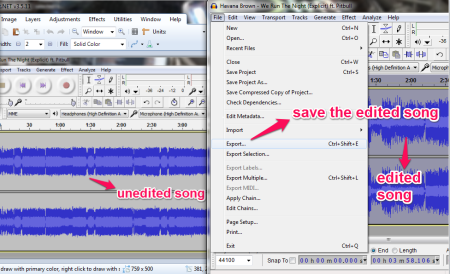 Audacity karaoke making and saving