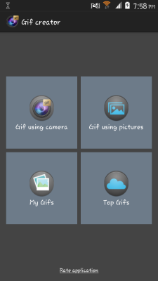 Gif Creator For Android main screen