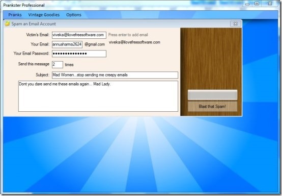 Prankster Pro- Spam an Email Account