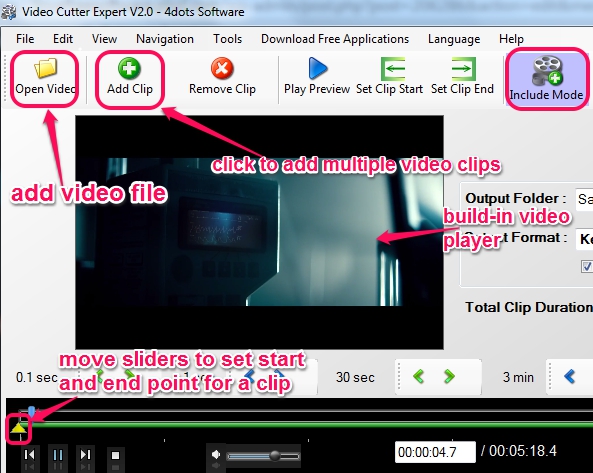 add video and create clips