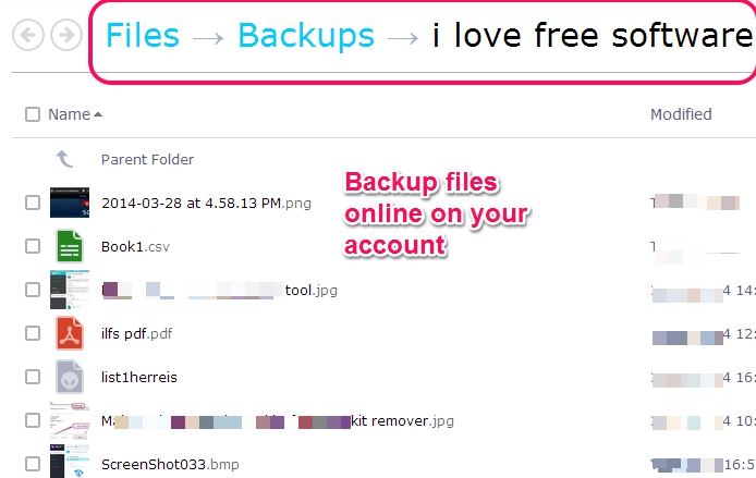 backup files online